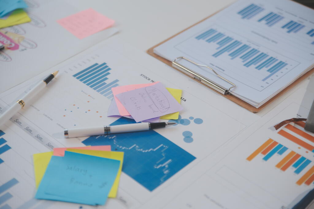 businessman working data document graph chart report marketing r